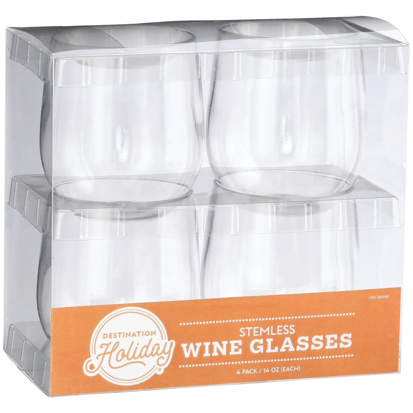 Destination Holiday Clear Stemless Wine Glass Set - Shop Seasonal decor at  H-E-B