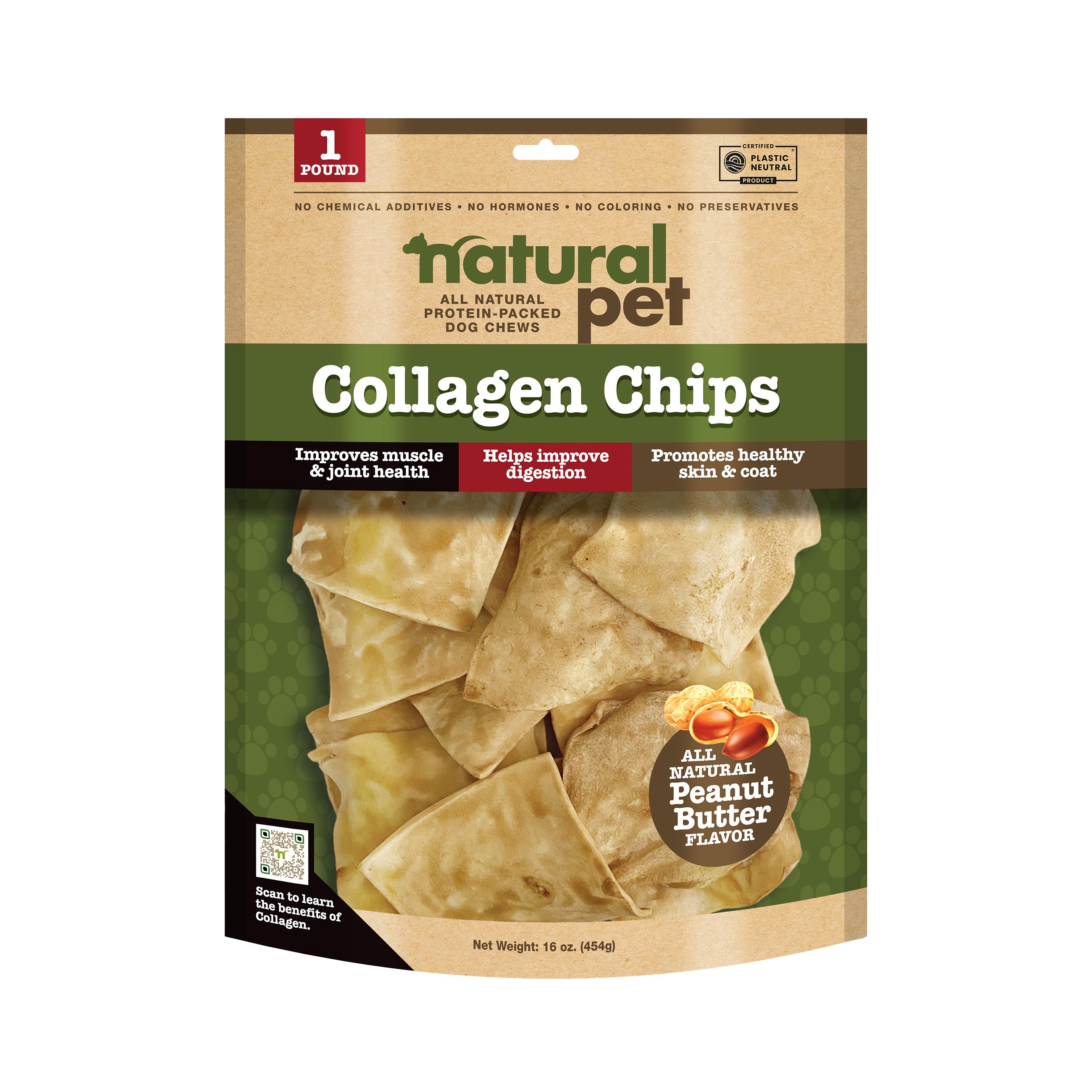 Natural Pet Peanut Butter Flavor Collagen Chips Dog Chews Shop Bones