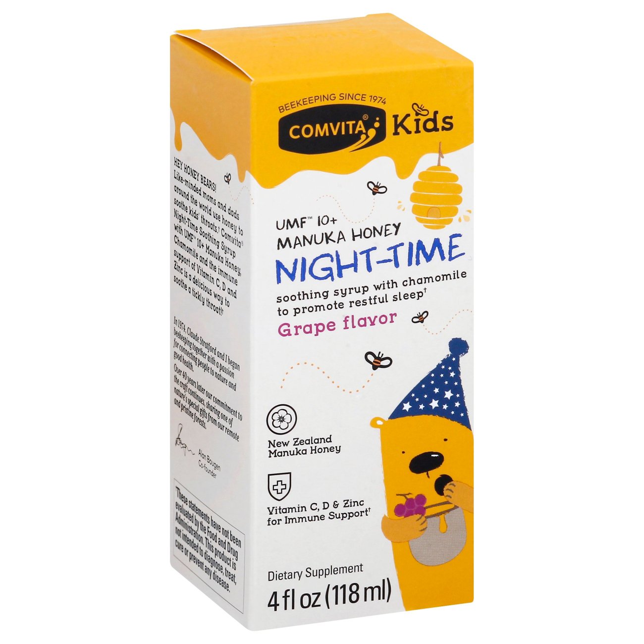 Comvita Kids Night Time Soothing Syrup Grape Shop Multivitamins at HEB