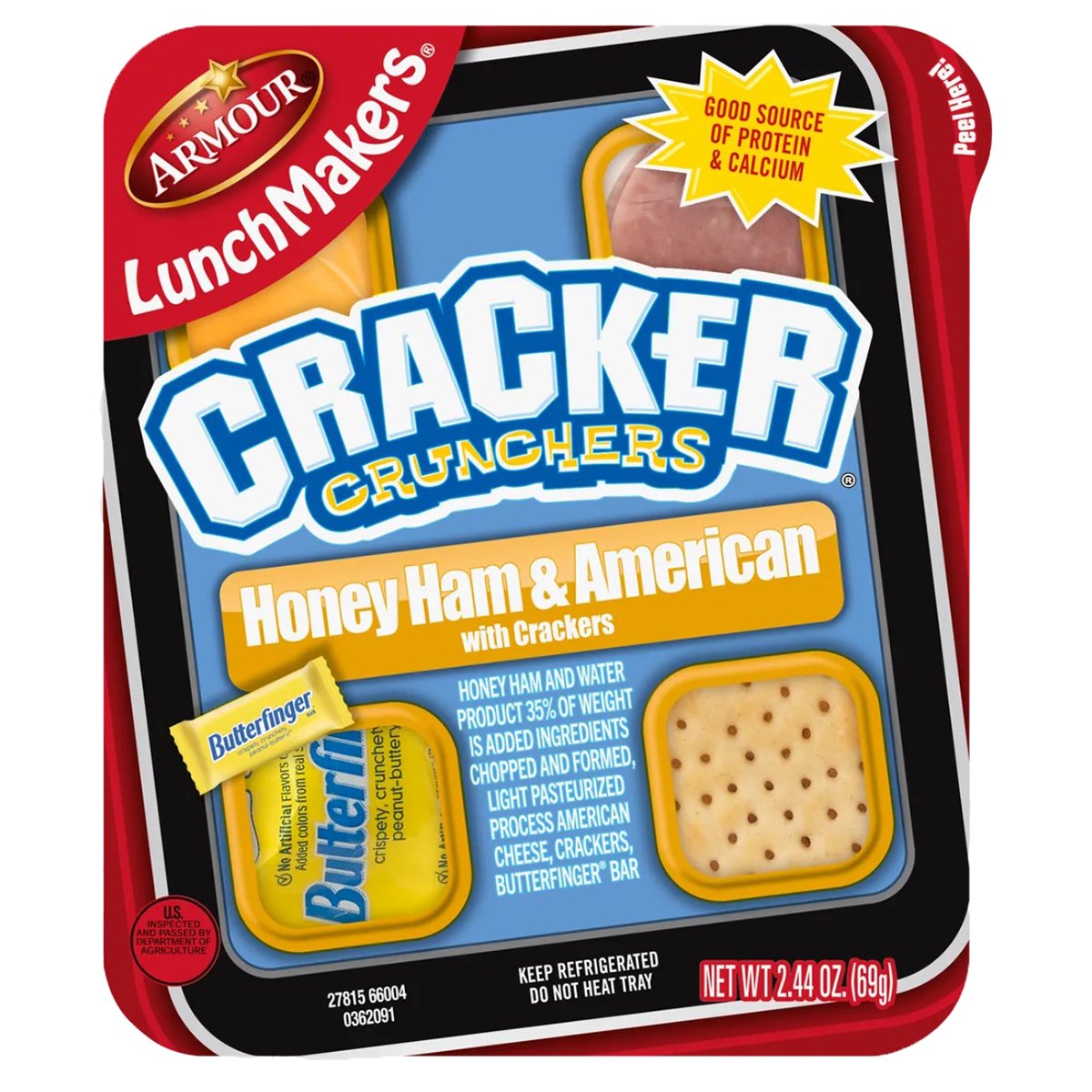 LunchMakers Cracker Crunchers Tray - Honey Ham & American