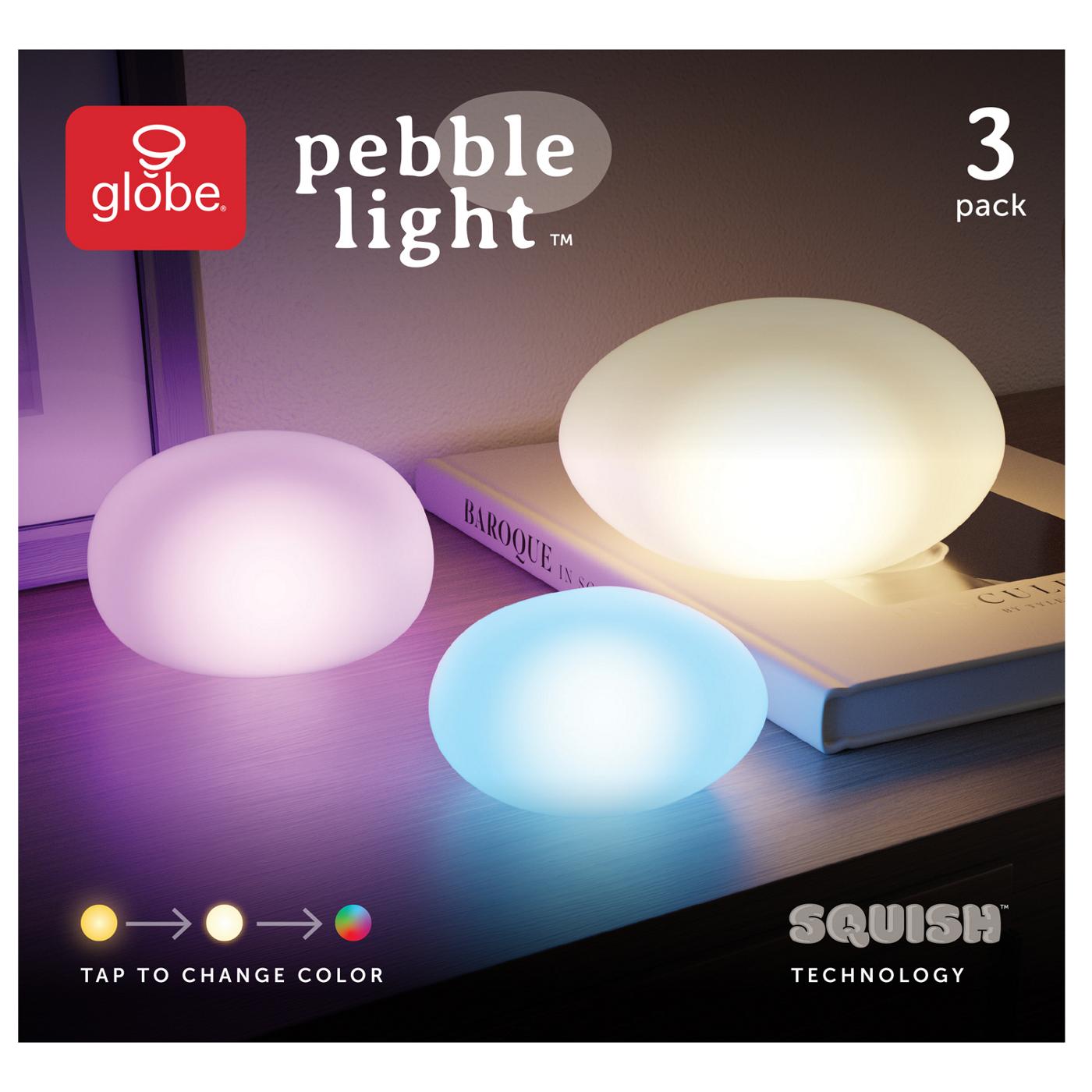 Globe Rechargeable Pebble Lights; image 1 of 6