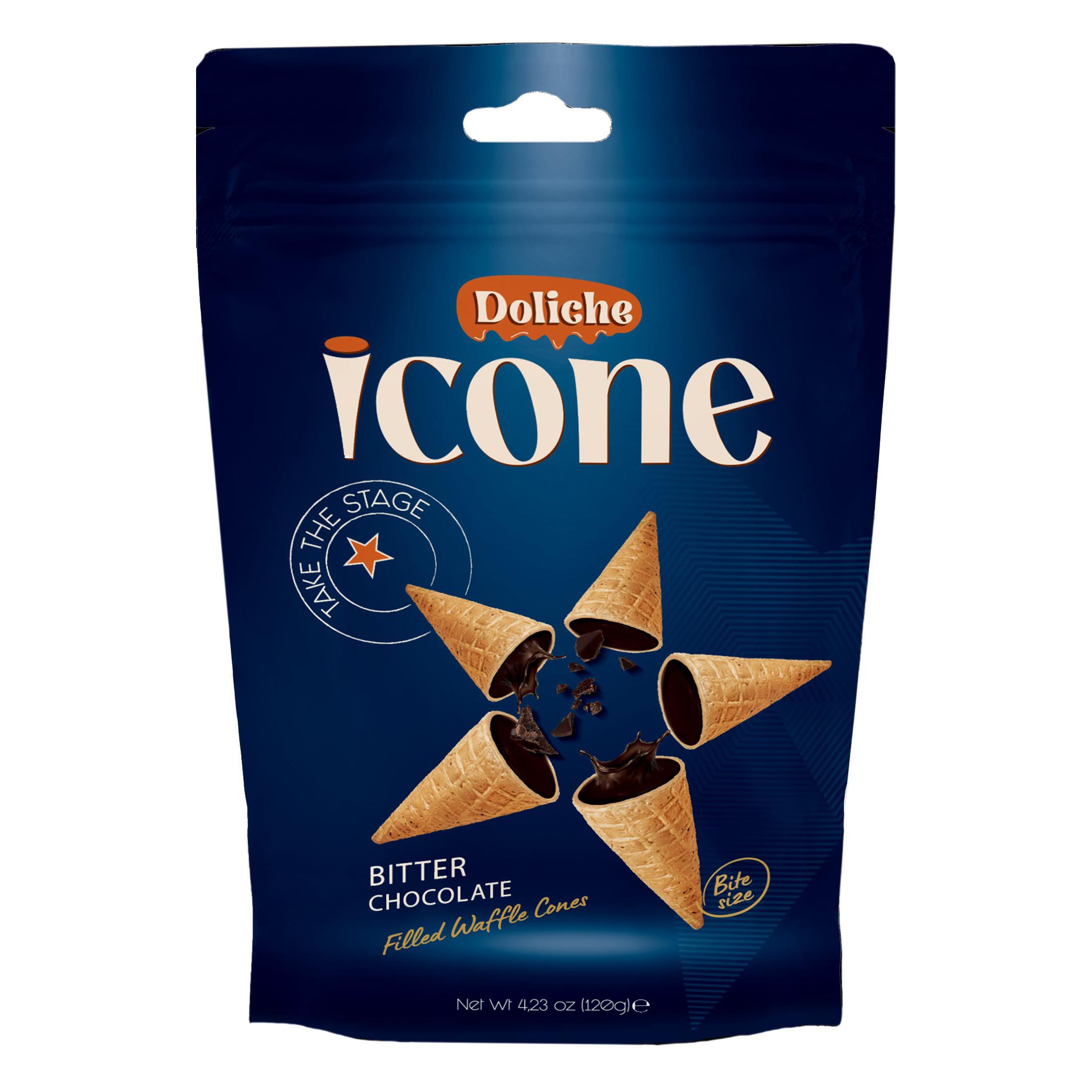 Doliche Icone Bitter Chocolate Filled Waffle Cones Shop Candy at HEB