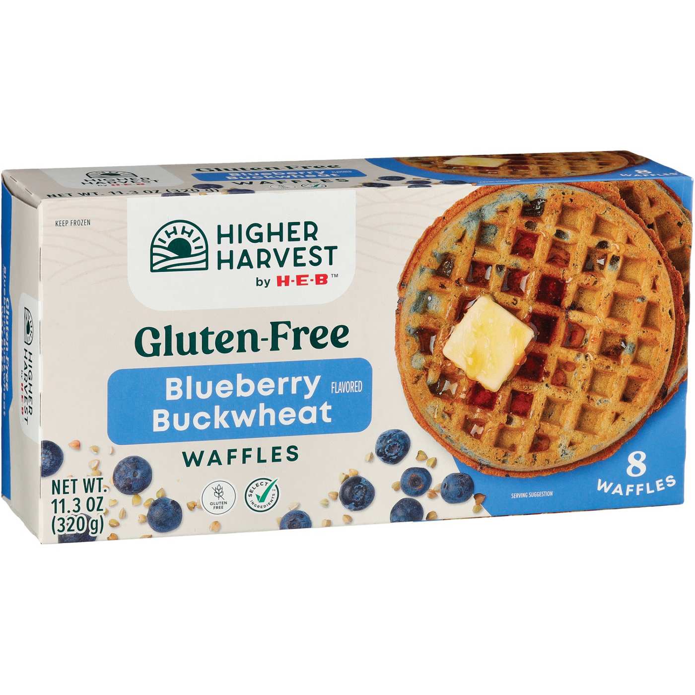 Higher Harvest by H-E-B Gluten-Free Frozen Waffles – Blueberry Buckwheat; image 2 of 2