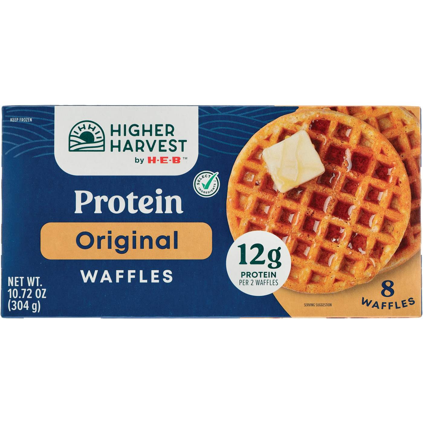 Higher Harvest by H-E-B 12g Protein Frozen Waffles – Original; image 1 of 2