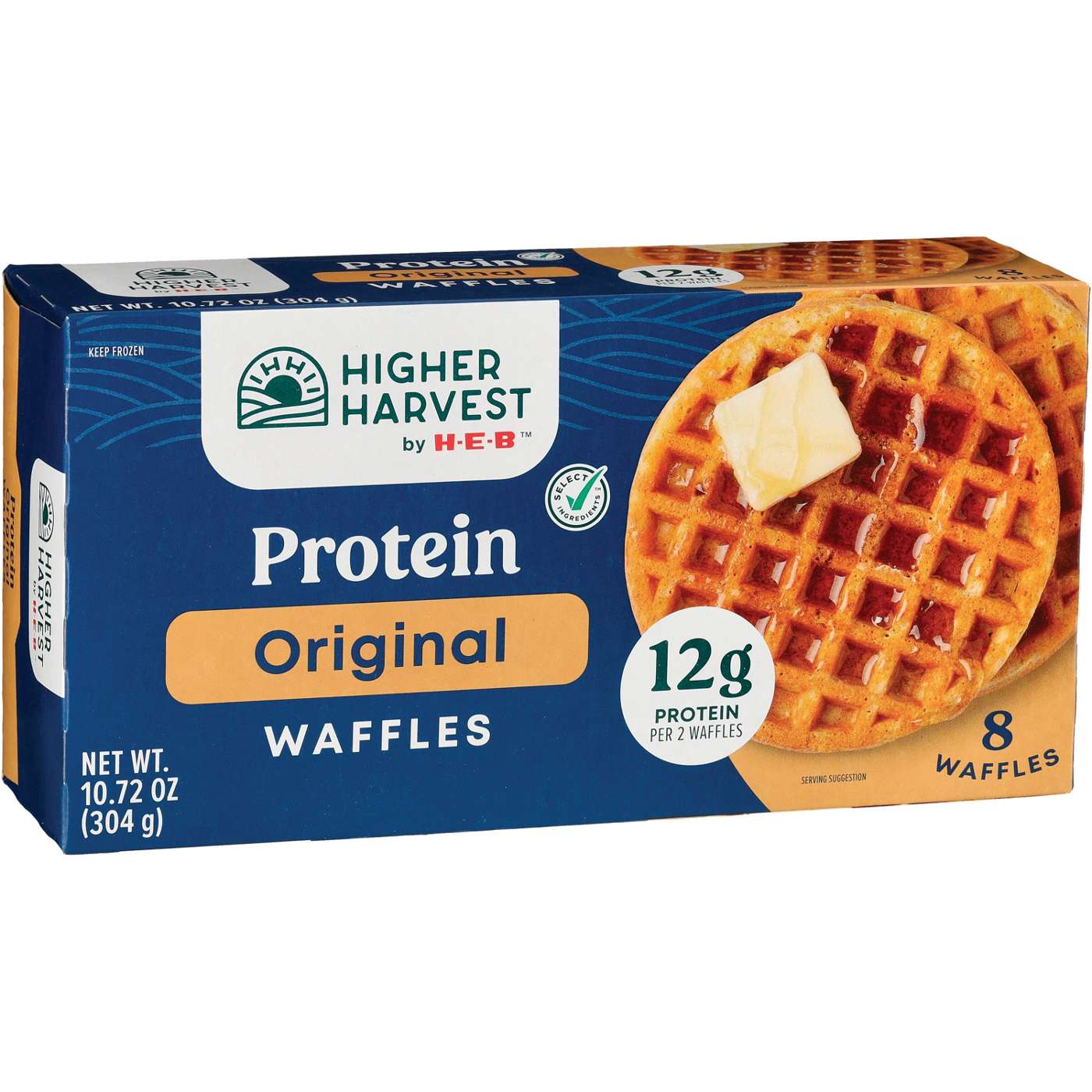 Higher Harvest by H-E-B 12g Protein Frozen Waffles – Original; image 2 of 2