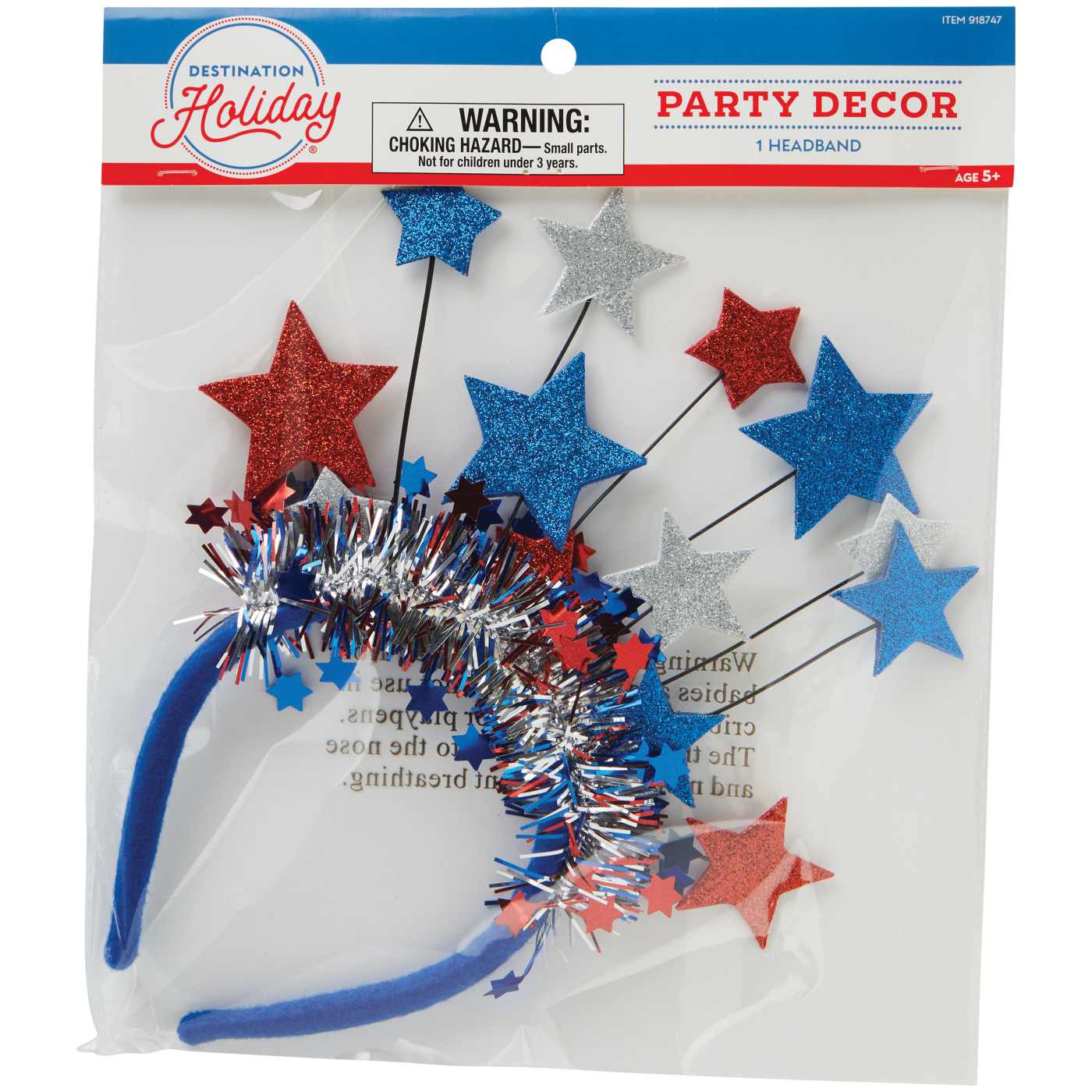 282. The Patriotic 4th of July Star Beaded Headband (With Movement) Sequin Stars and Stripes Patriotic Headband| 4th of July  main image 4