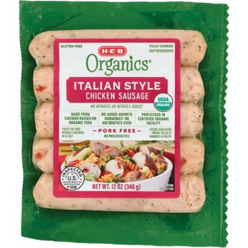 H-E-B Organics Chicken Sausage Links - Italian Style, 5 ct