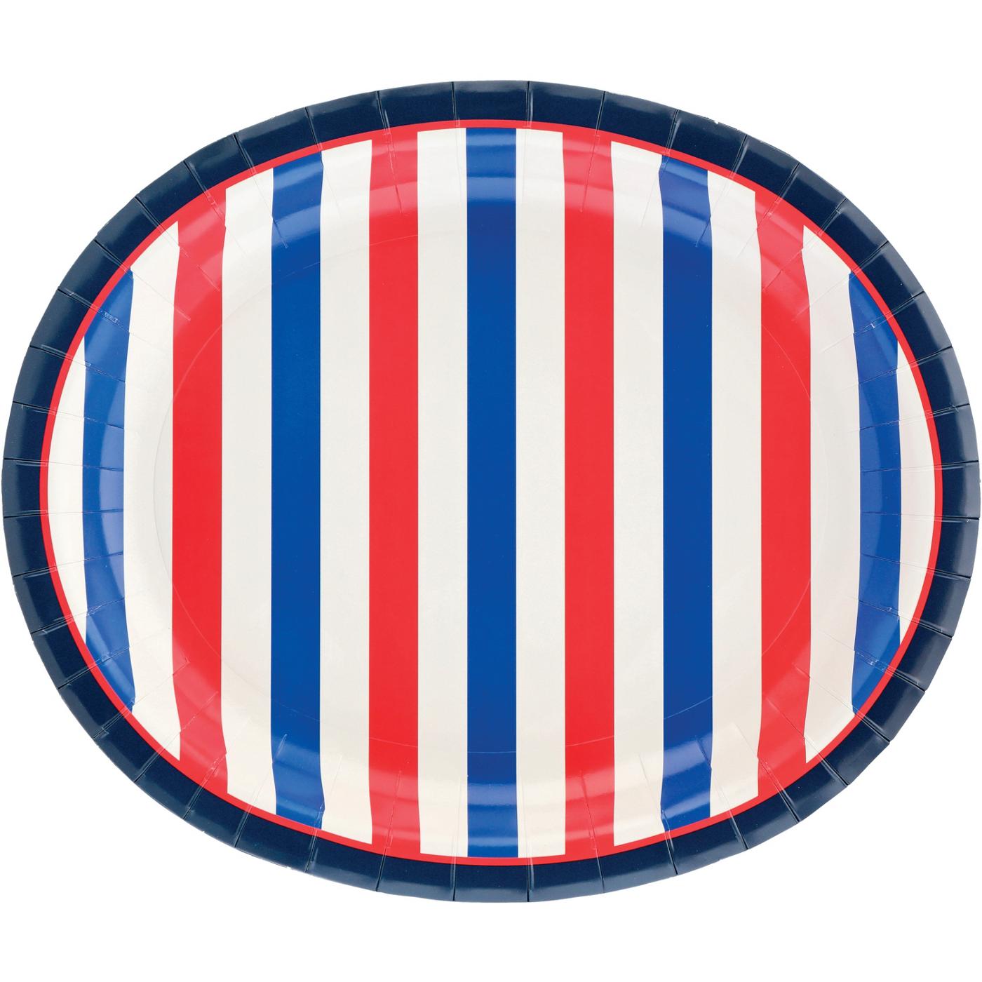 Destination Holiday Oval Patriotic Paper Plates; image 1 of 2