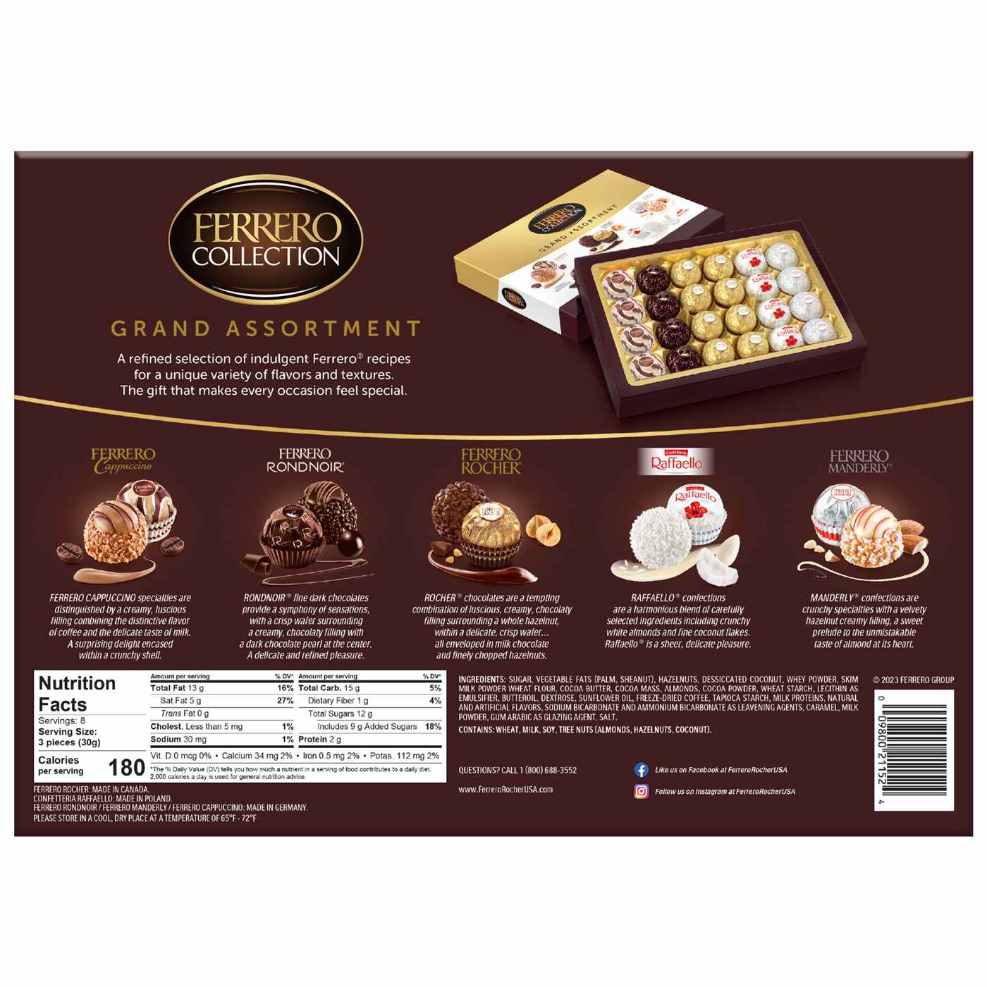 Ferrero Collection Grand Assortment Pralines Christmas Gift Box, 24 pc
