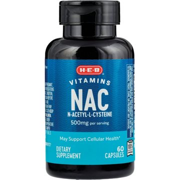 H-E-B Vitamins N-Acetyl-L-Cysteine (NAC) 500 mg Capsules, 60 ct