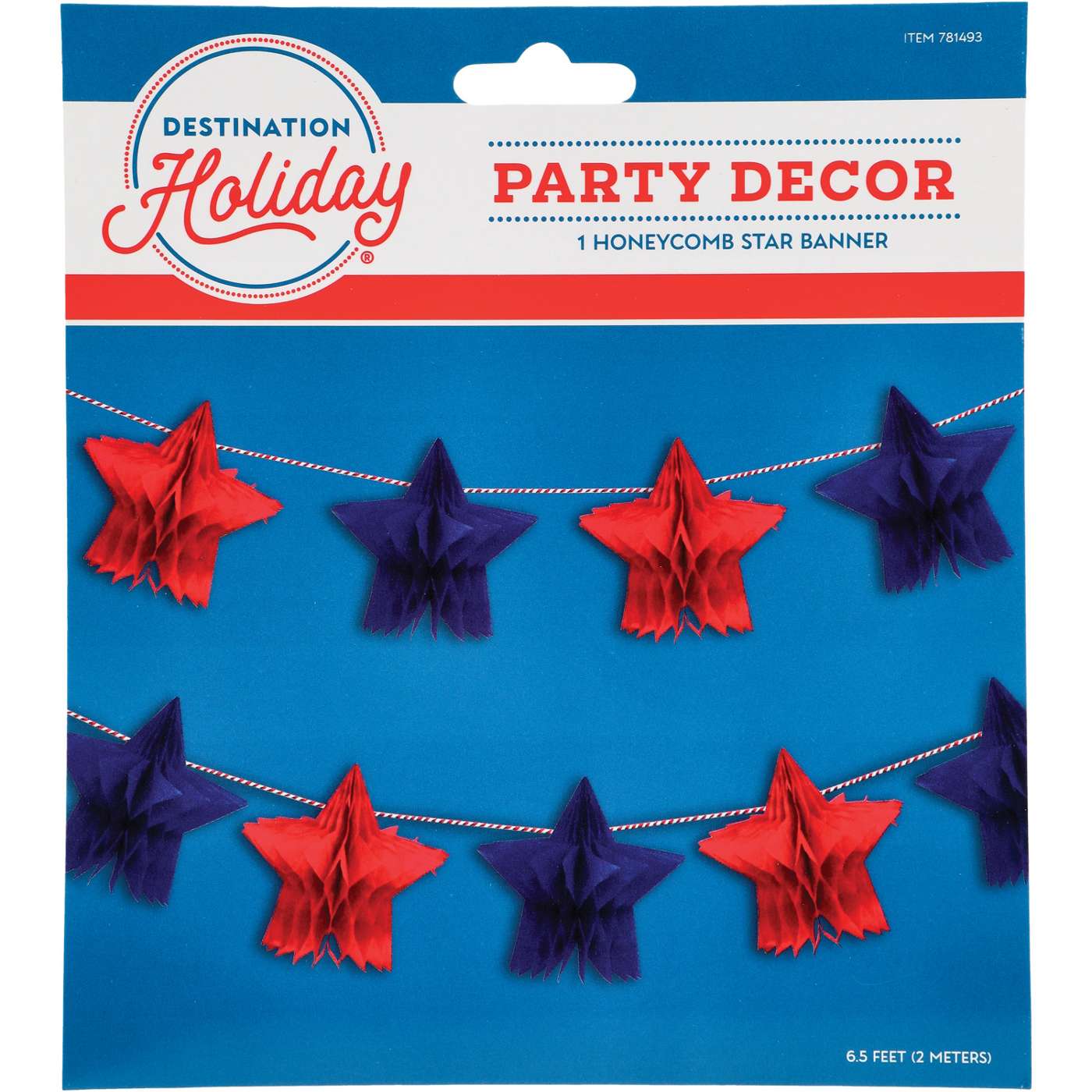 Destination Holiday Patriotic Honeycomb Star Banner; image 1 of 2