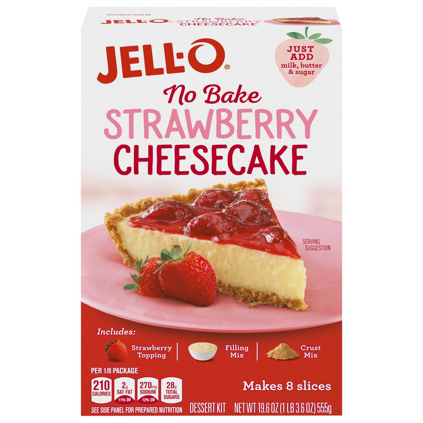 Jell-O No Bake Strawberry Cheesecake Mix; image 1 of 5