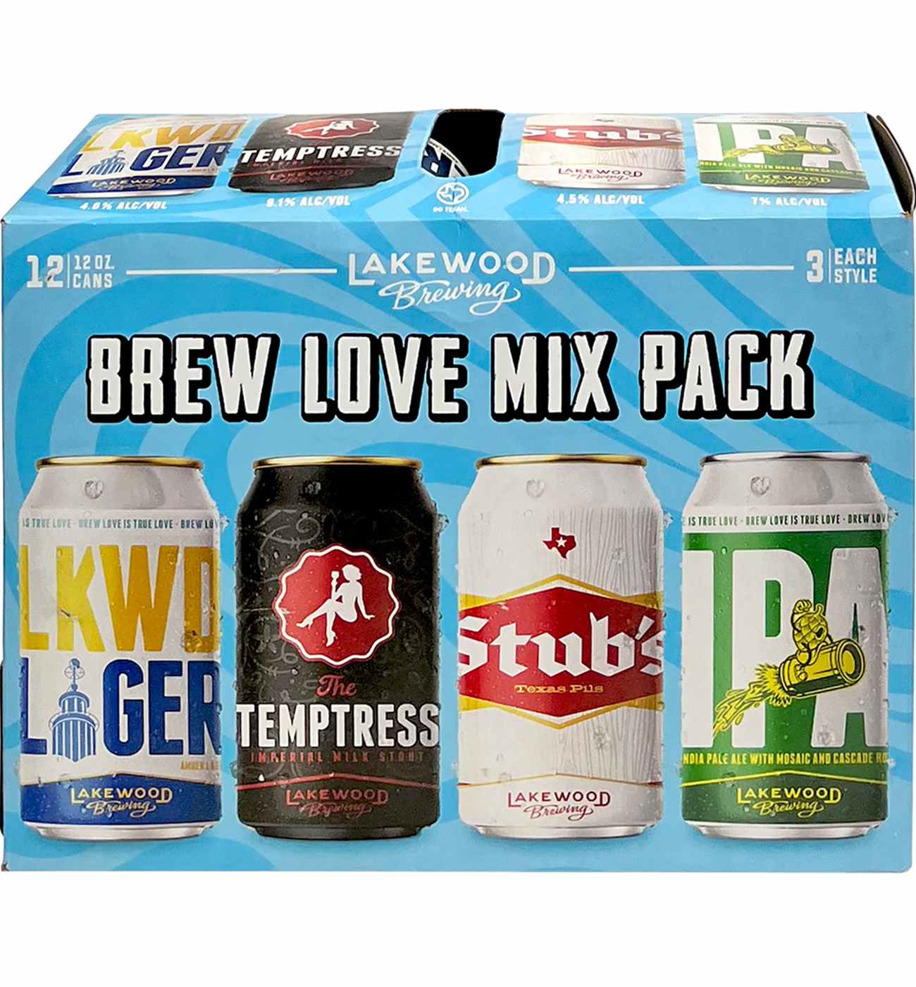 Lakewood Brew Love Mix Pack Craft Beer Variety 12 pk Cans - Shop