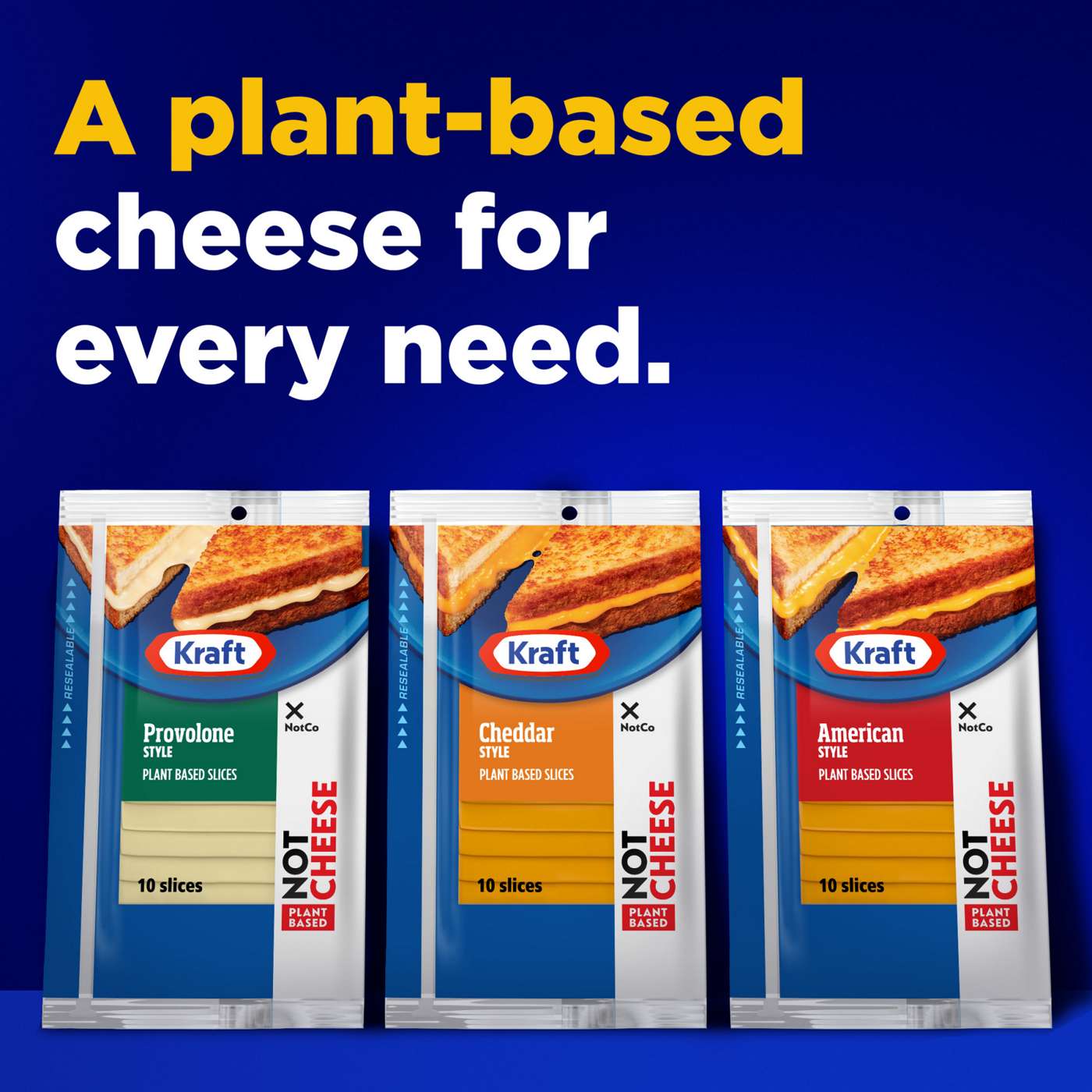 Kraft Not Cheese Plant Based Slices - Cheddar Style; image 4 of 8