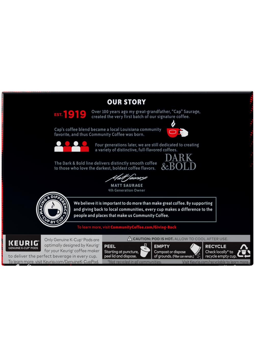 Community Coffee Dark & Bold Exxtra Boost Single Serve Coffee K