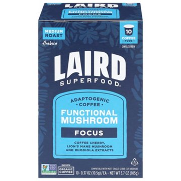 Laird Superfood Focus Functional Mushroom Medium Roast Single Serve Coffee Cups
