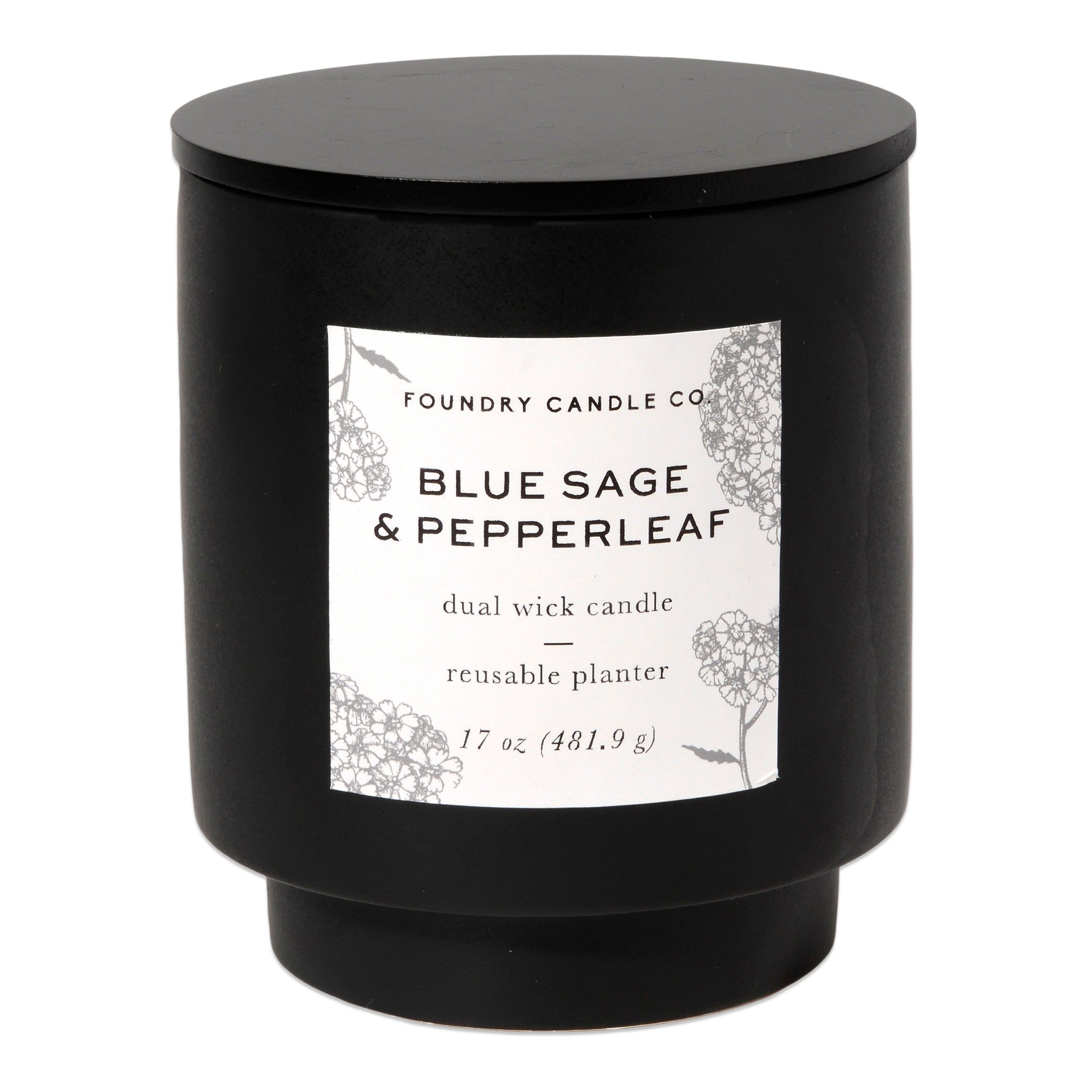 Foundry Candle Co. Blue Sage & Pepperleaf Scented Dual Wick Candle