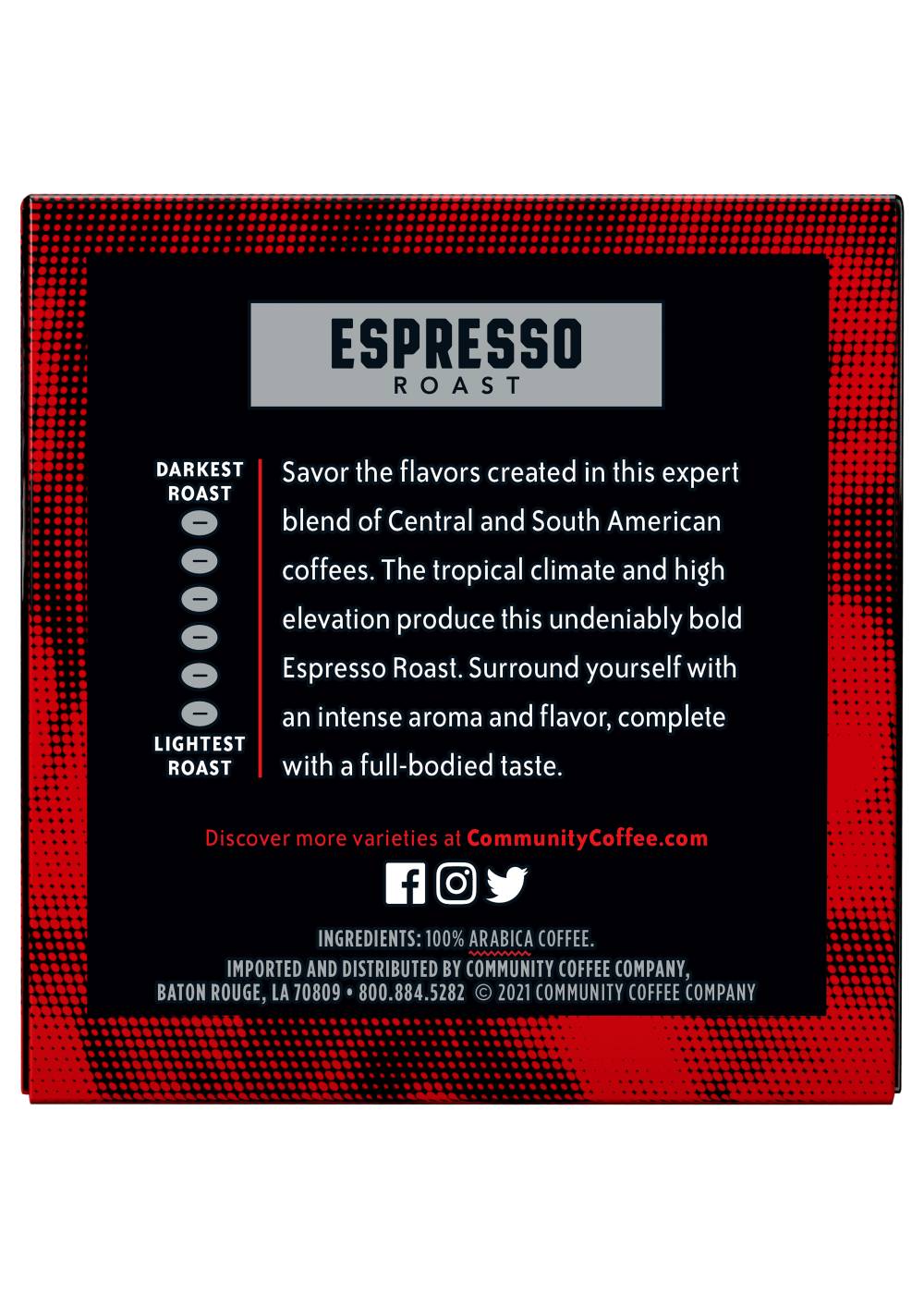 Community Coffee Dark & Bold Espresso Roast Single Serve Coffee K Cups; image 2 of 3