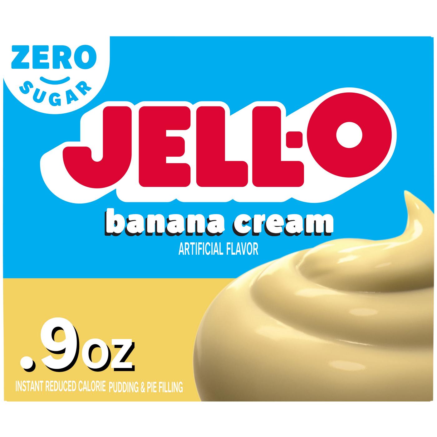 Jell-O Zero Sugar Banana Cream Instant Pudding Mix; image 1 of 4