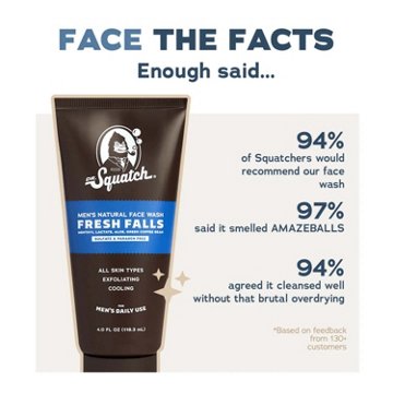 Dr. Squatch Men's Natural Face Wash - Fresh Falls