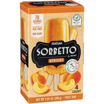 Italian Sorbetto by H-E-B Non-Dairy Frozen Dessert Bars - Apricot