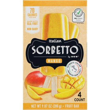 Italian Sorbetto by H-E-B Mango Non-Dairy Frozen Fruit Bars