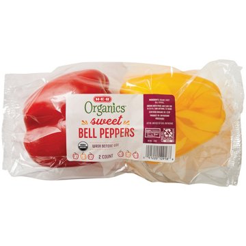 H-E-B Organics Fresh Sweet Bell Peppers, 2 ct