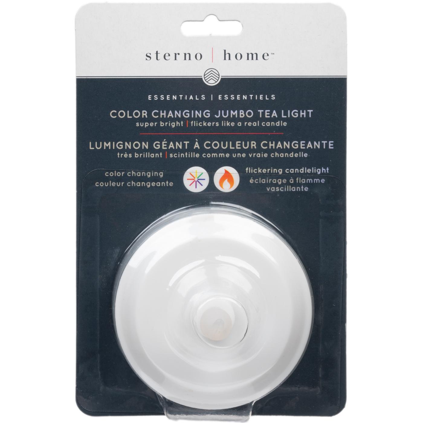 Sterno Home Color Changing Jumbo Clear Tea Light; image 1 of 3