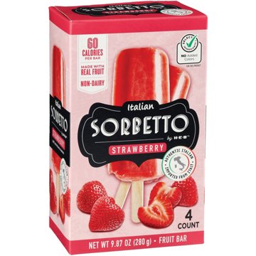 Italian Sorbetto by H-E-B Strawberry Non-Dairy Frozen Fruit Bars