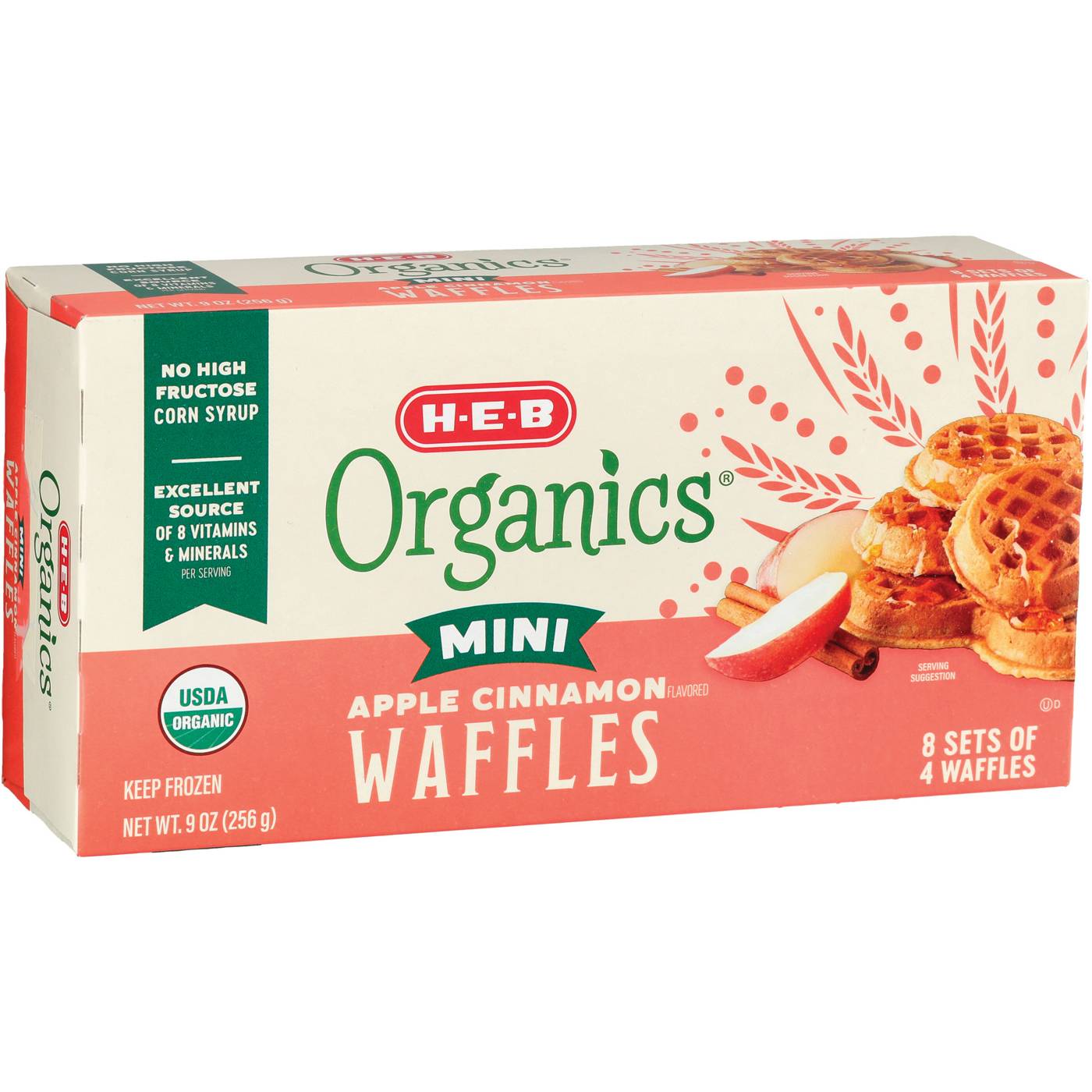 H-E-B Organics Mini Frozen Waffles - Apple Cinnamon; image 2 of 2
