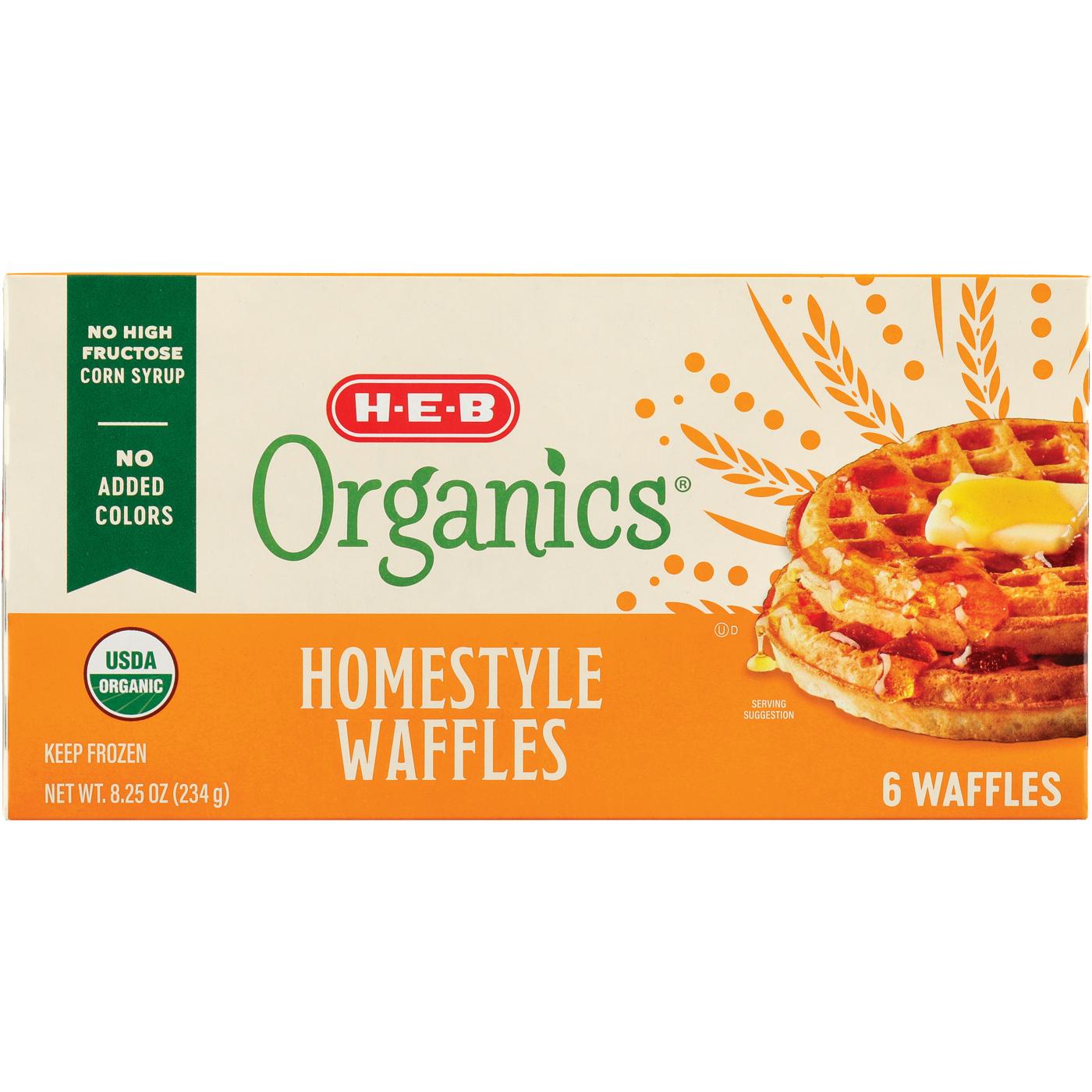 H-E-B Organics Frozen Waffles - Homestyle; image 1 of 2