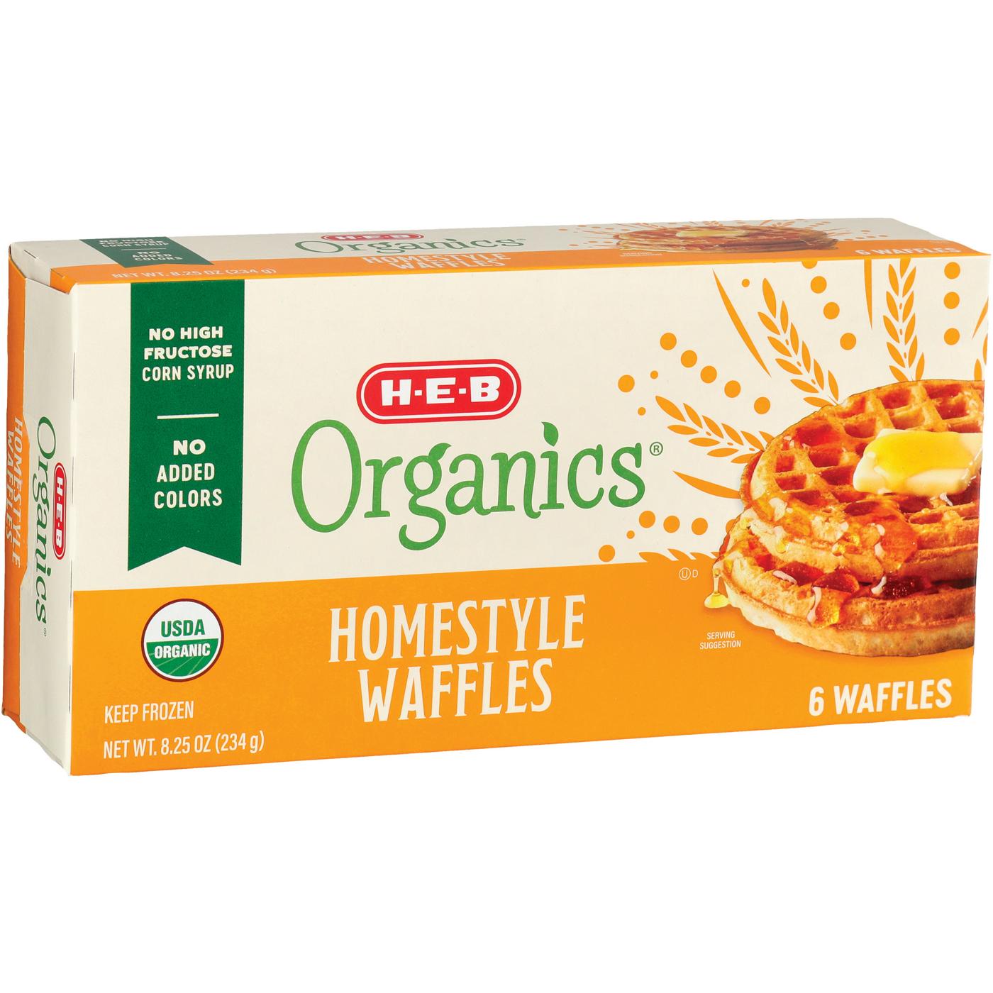 H-E-B Organics Frozen Waffles - Homestyle; image 2 of 2