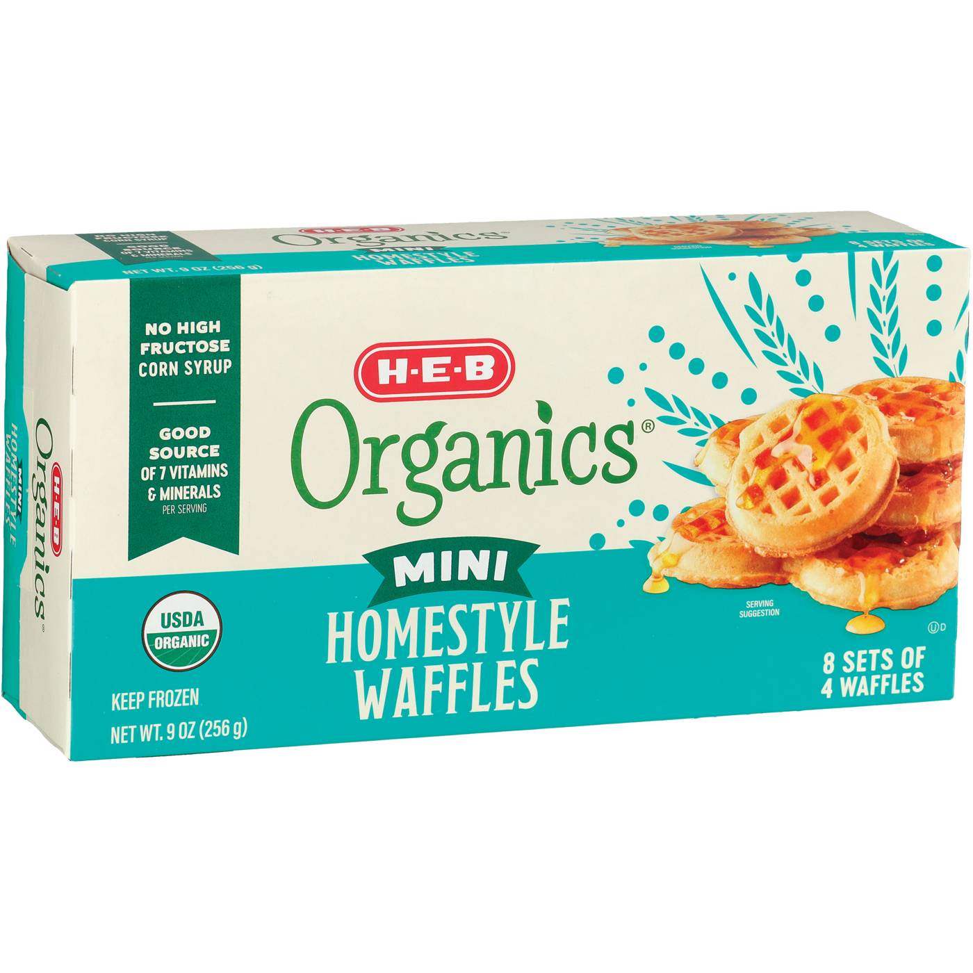 H-E-B Organics Mini Frozen Waffles - Homestyle; image 2 of 2