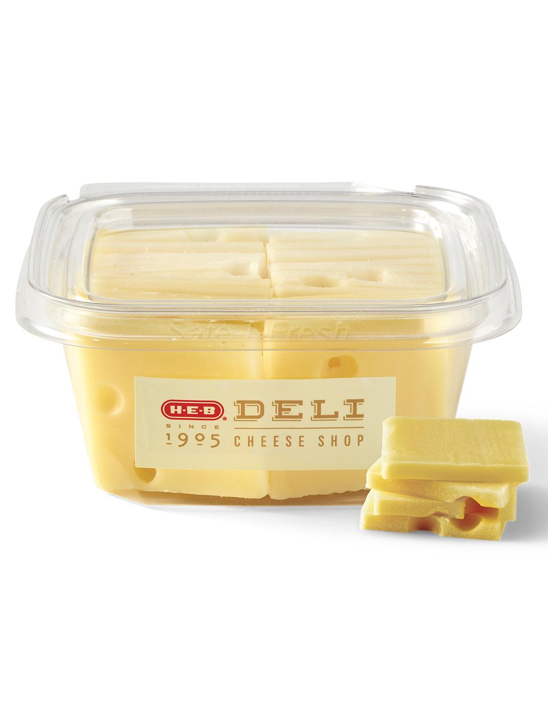 H-E-B Deli Baby Swiss Cracker Cut Cheese; image 1 of 4
