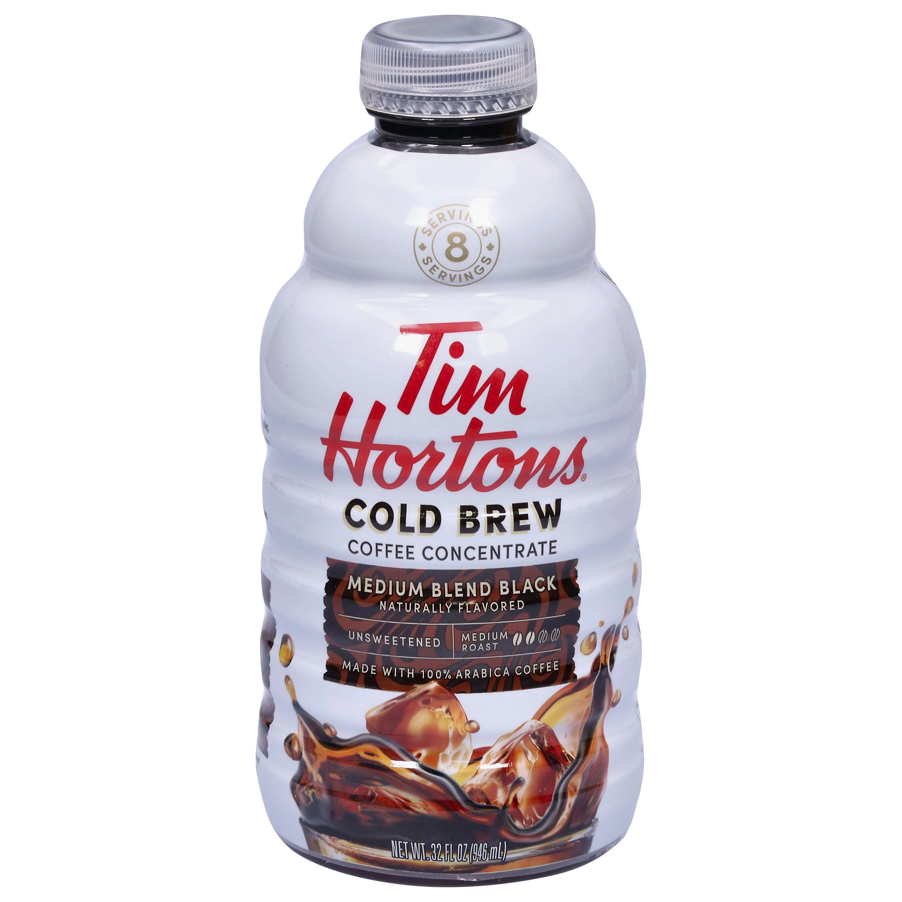 Tim Hortons Medium Blend Black Cold Brew Coffee Concentrate, 100