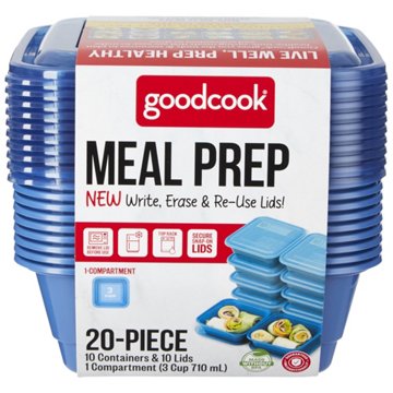GoodCook Meal Prep Square Containers, 10 pk