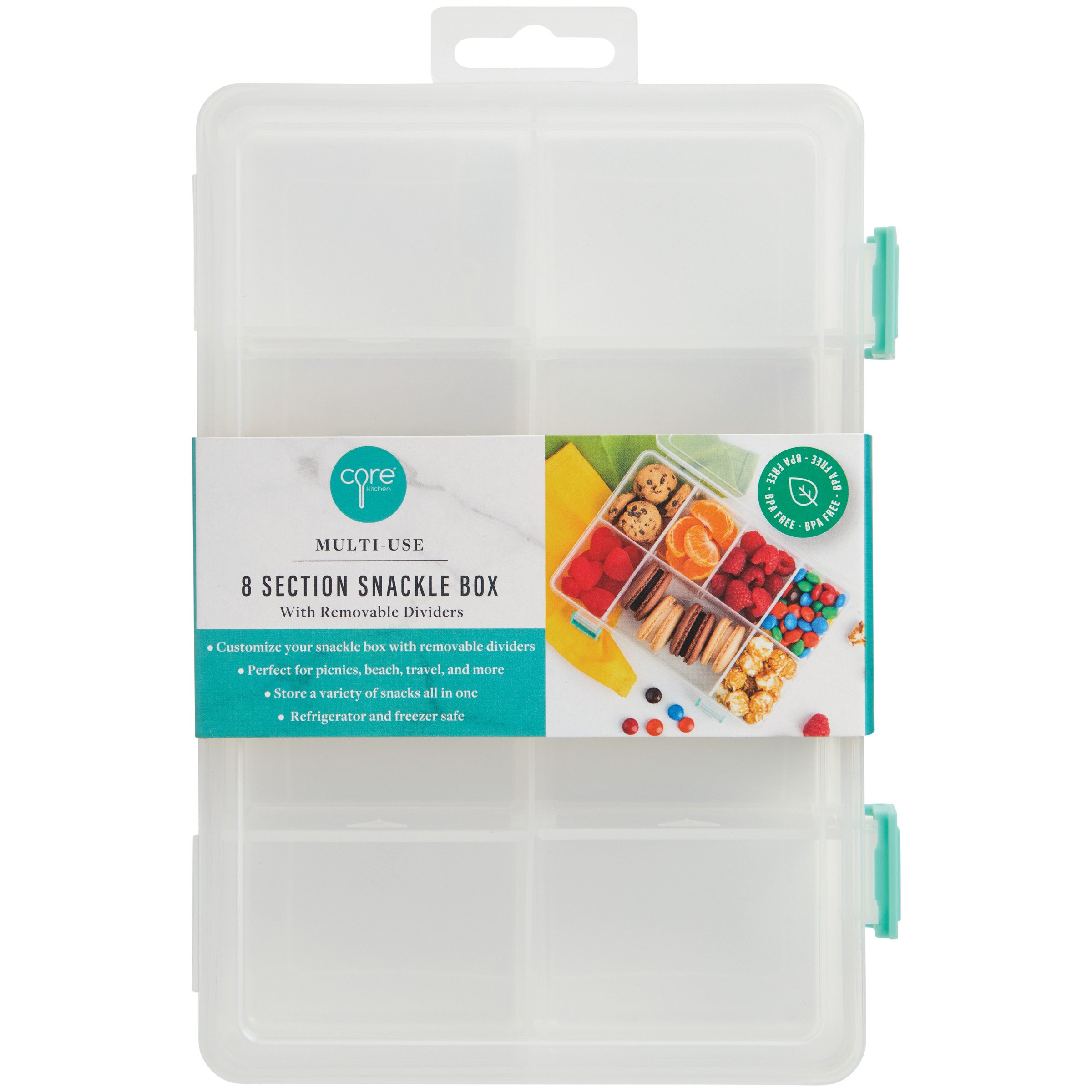 Core Kitchen 8 Section Snackle Box Blue - Shop Food Storage at H-E-B