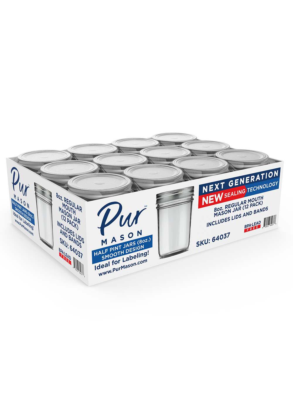 Pur Mason Regular Mouth Smooth Glass Jars, 12 Pk Shop Canning
