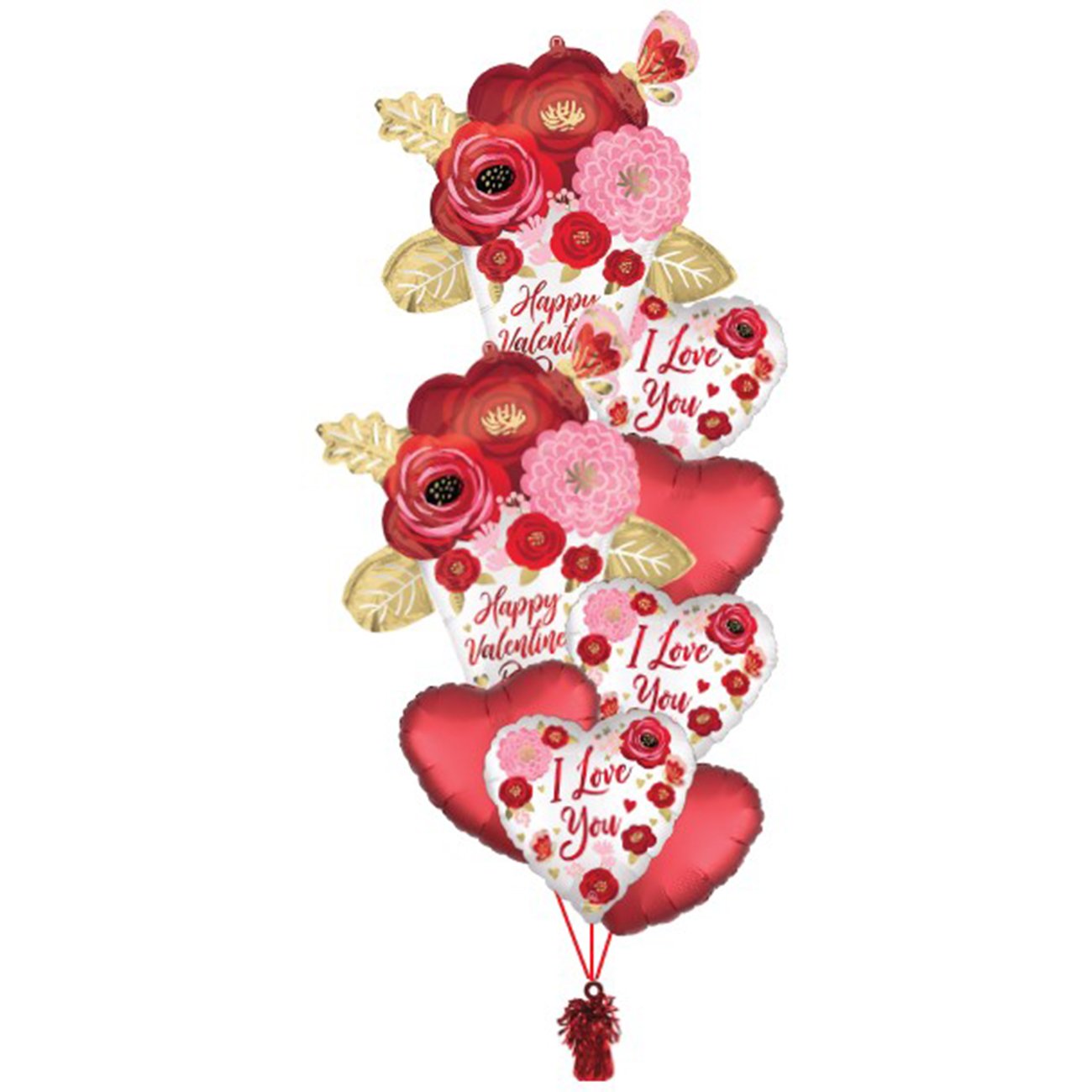 BLOOMS by HEB Valentine's Day Painted Flowers Helium Balloon Bouquet