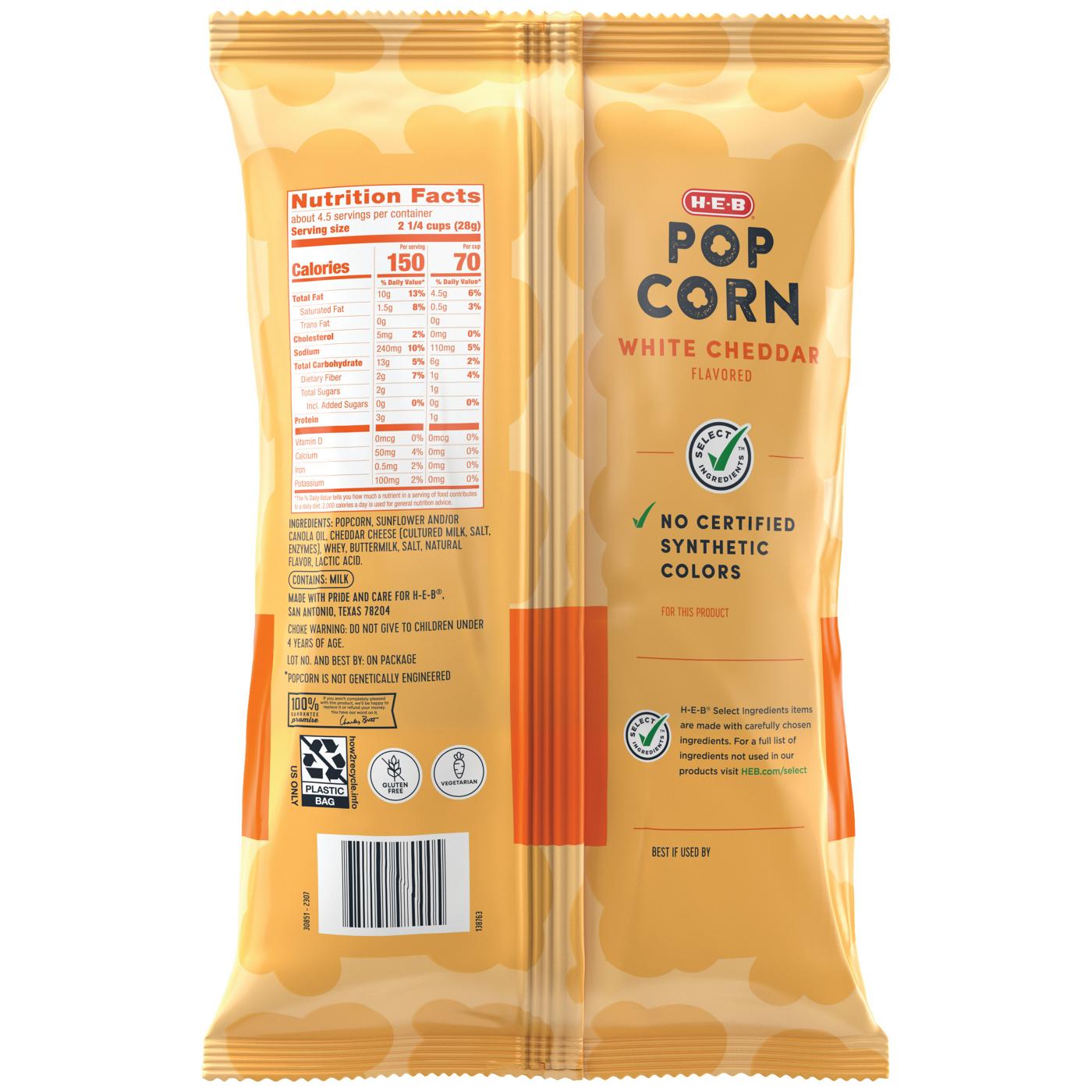 H-E-B Popcorn - White Cheddar; image 2 of 2