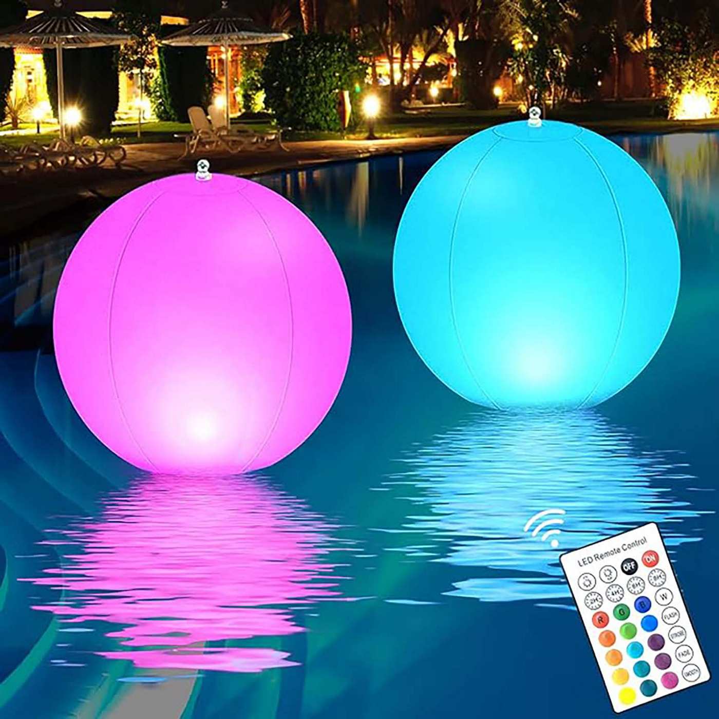 Destination Holiday  Inflatable Outdoor LED Pool Ball Lights; image 3 of 4