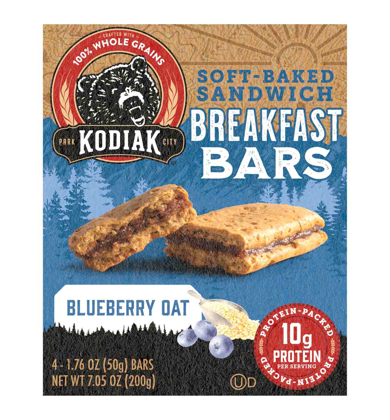 Kodiak Cakes 10g Protein Soft Baked Sandwich Breakfast Bars - Blueberry Oat; image 1 of 2