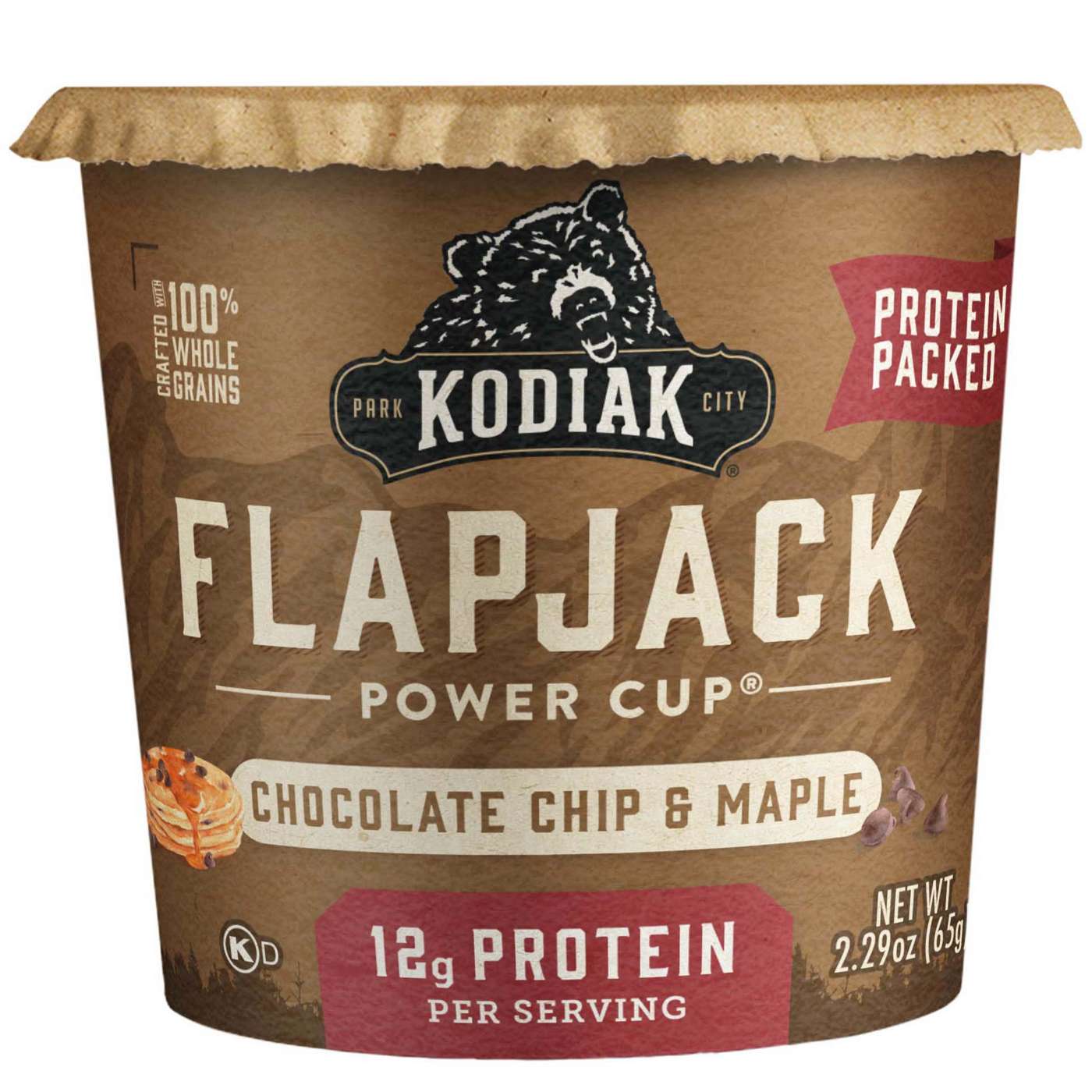Kodiak 12g Protein Flapjack Power Cup - Chocolate Chip & Maple; image 1 of 3