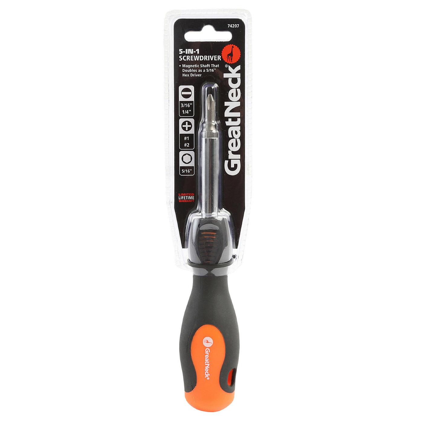 Great Neck Five-in-One Screwdriver; image 1 of 2