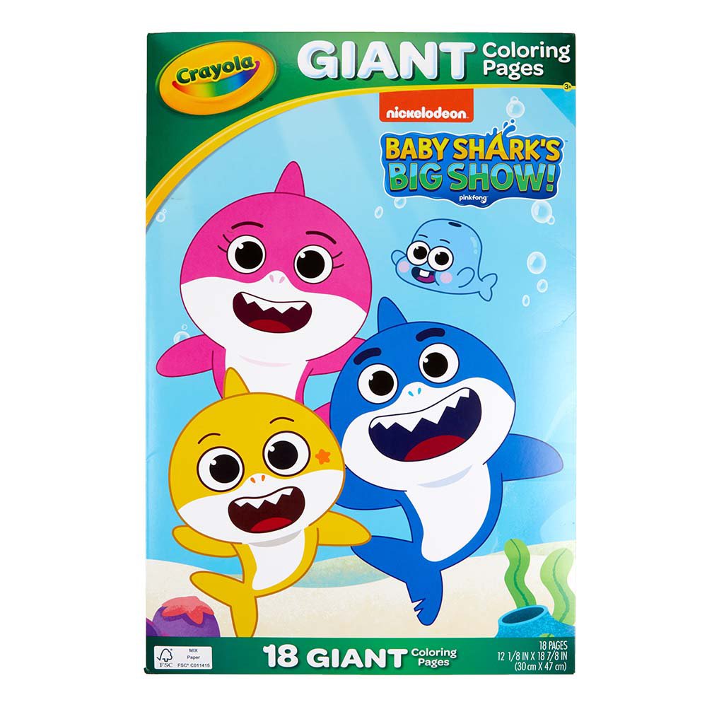 Crayola Baby Shark Mess Free Coloring Book, Mess Free, Baby Shark