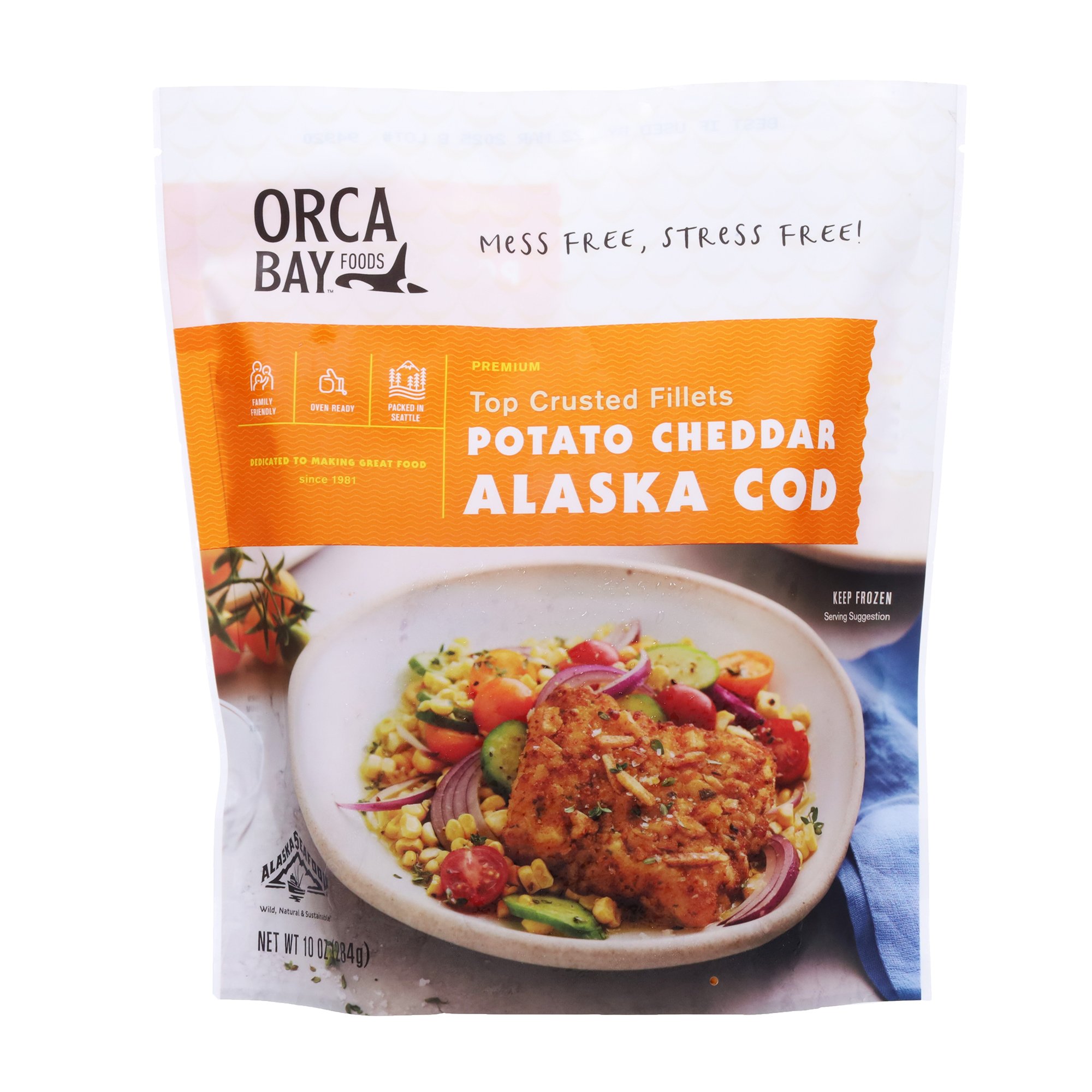 Orca Bay Frozen Potato Cheddar Top Crusted Alaska Cod Fillets