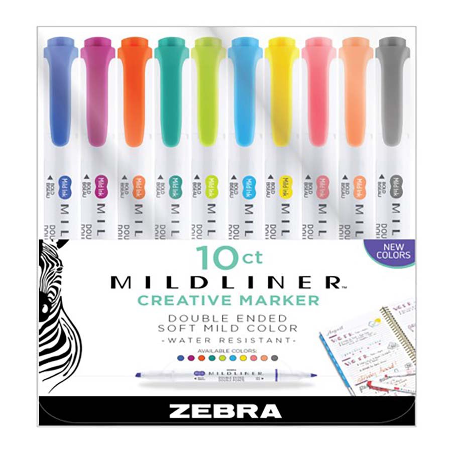 Zebra Mildliner Double Ended Creative Markers - Assorted Colors