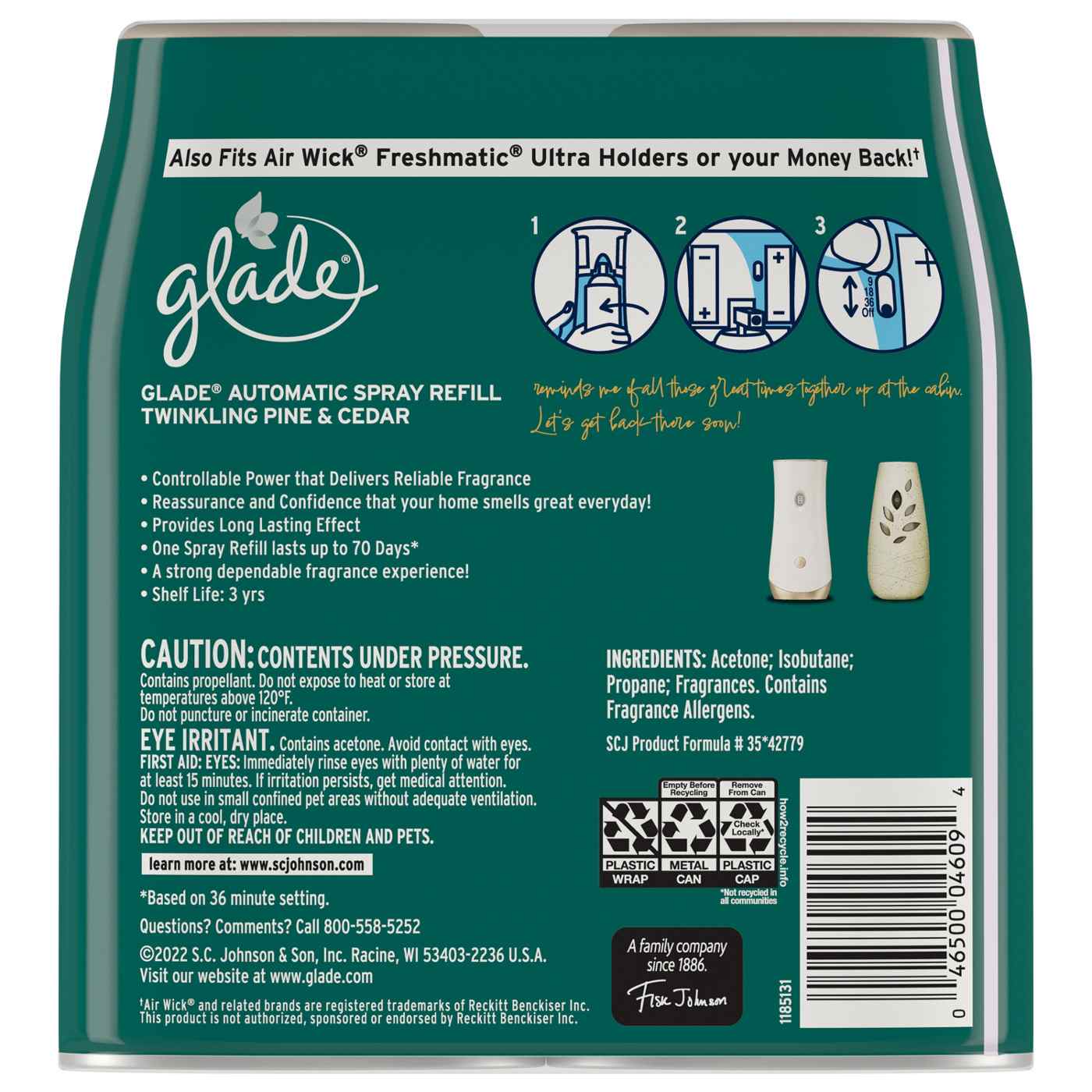 Glade Automatic Spray Refill, Value Pack - Pine & Cedar; image 3 of 3