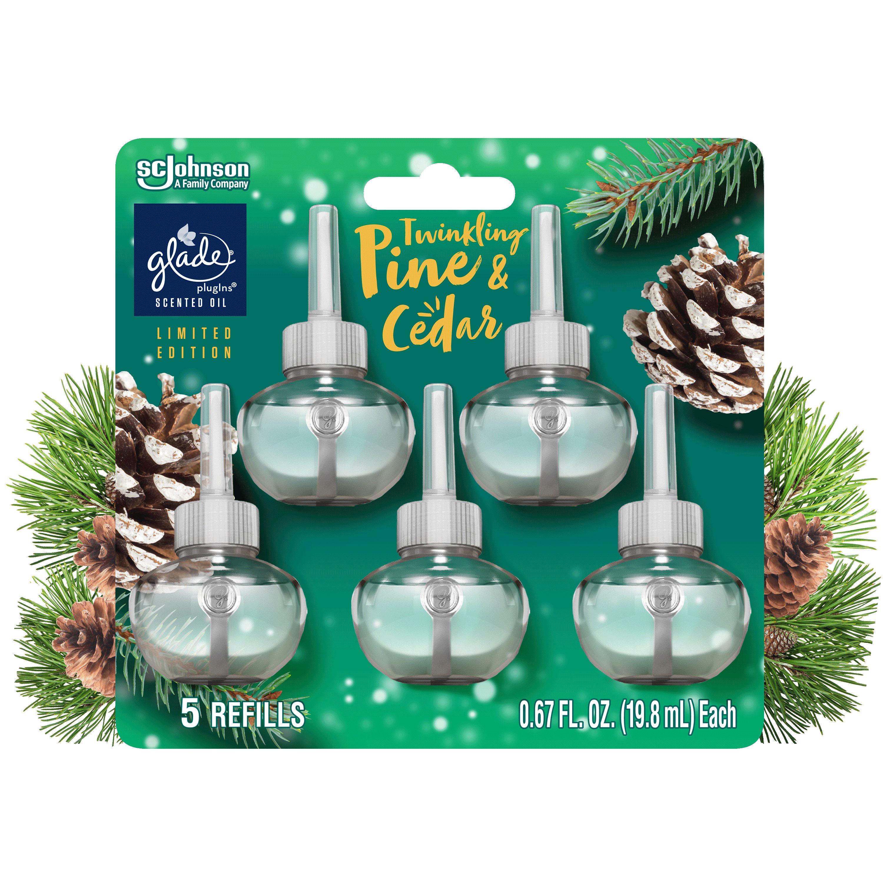 Glade PlugIns Scented Oil Air Freshener Refills - Twinkling Pine ...