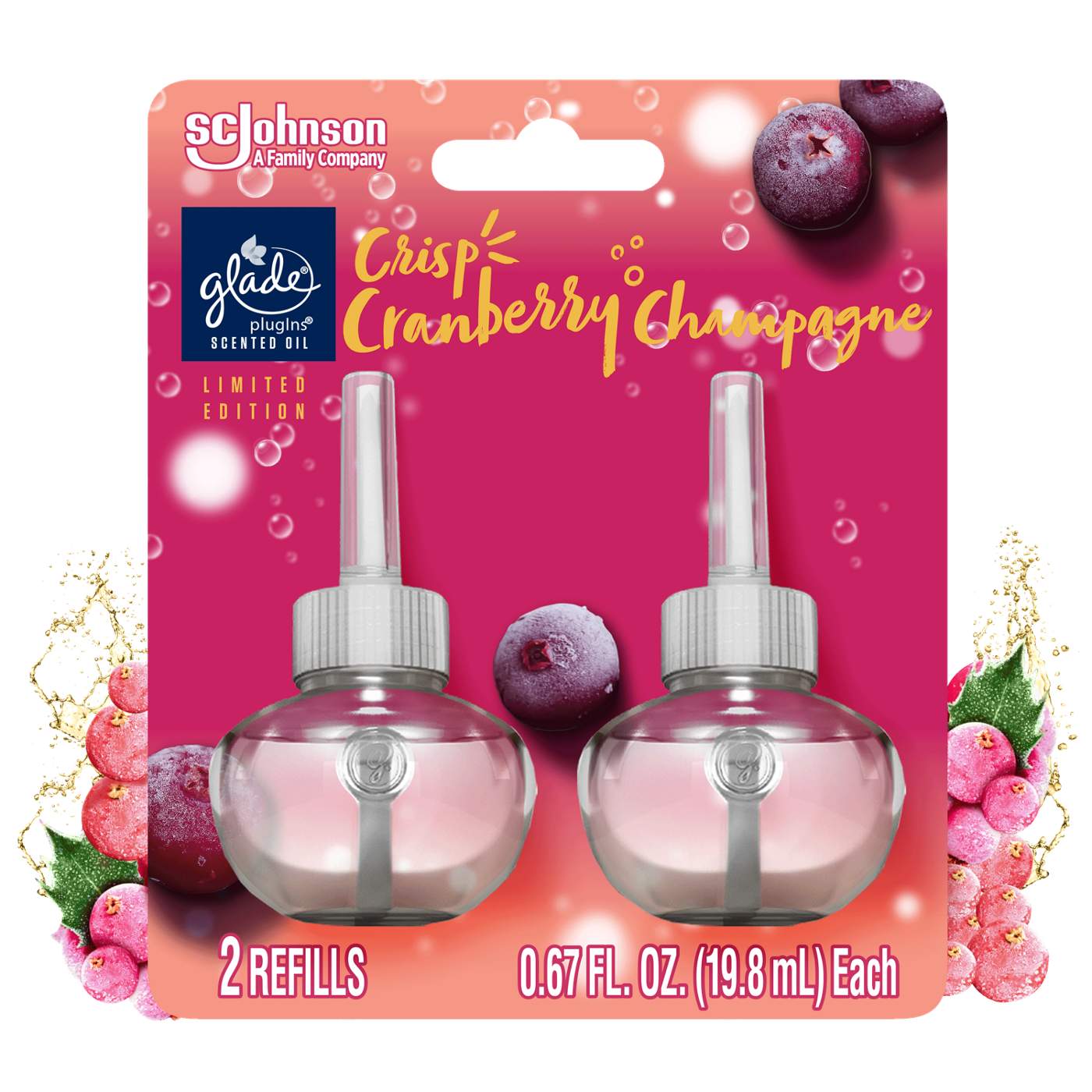 Glade PlugIns Scented Oil Air Freshener Refills - Crisp Cranberry Champagne; image 1 of 3